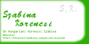 szabina korencsi business card